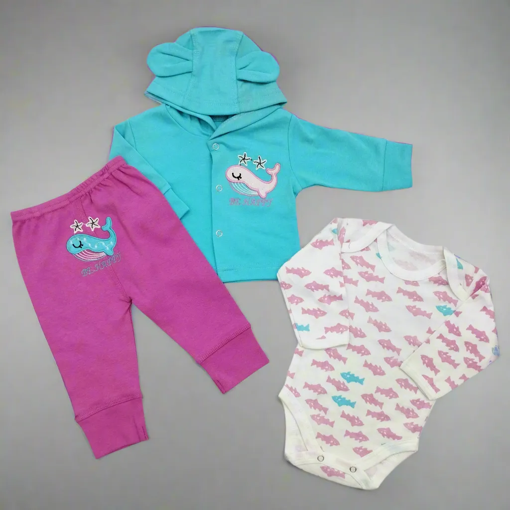 3 Pieces Suit Set - Fish