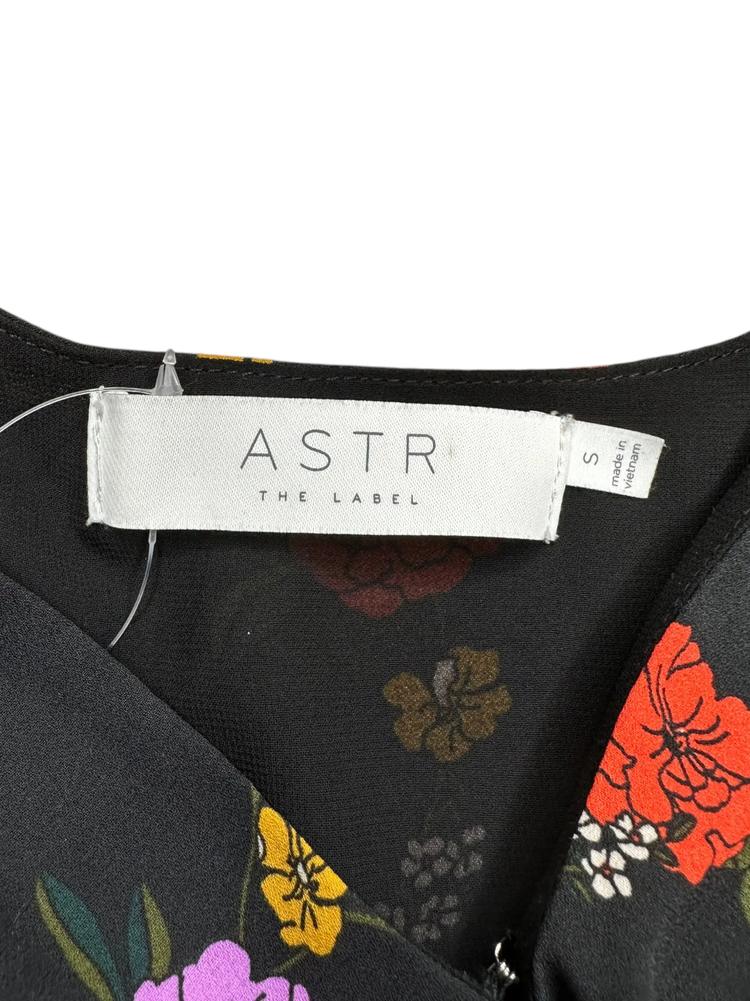 Astr Black Floral Bodysuit Size S