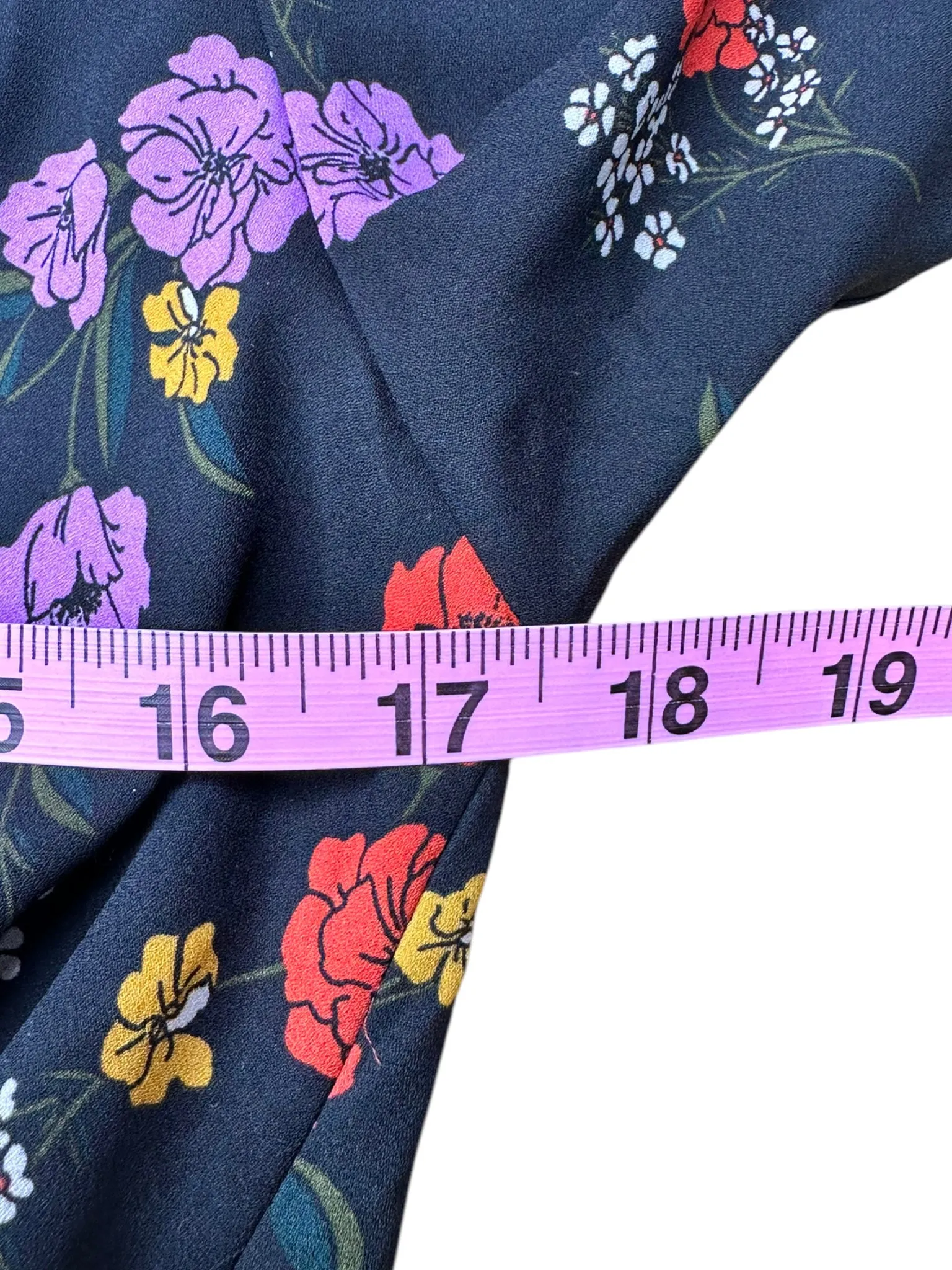 Astr Black Floral Bodysuit Size S