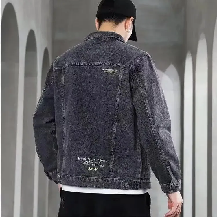 Autumn New Men's Casual Denim Jacket Classic Style Fashion Slim Washed Retro Black Jeans Coat Male Brand Clothing classic top