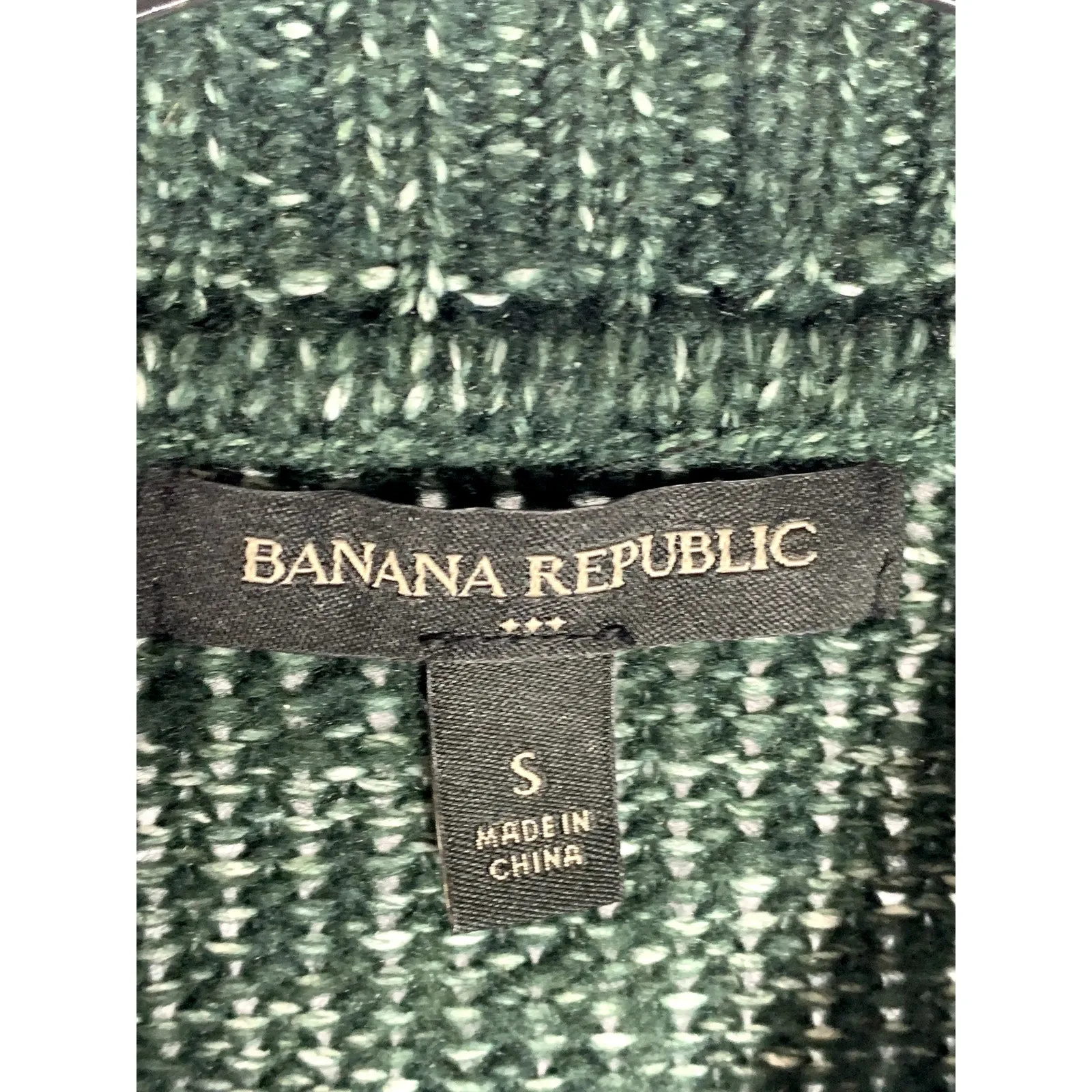 BANANA REPUBLIC Women's Dark Green Knit Mock-Neck Oversized Pullover Sweater SZS
