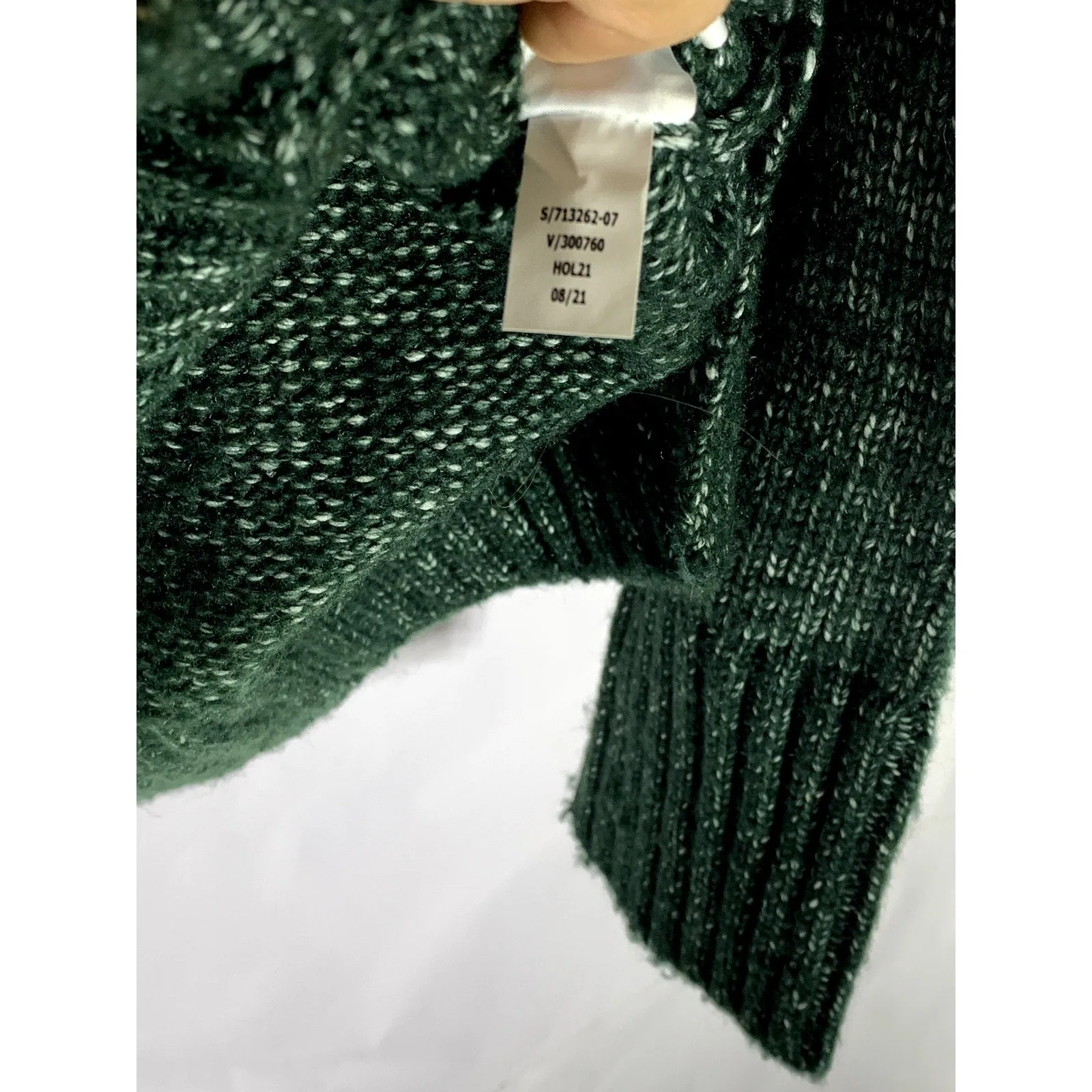 BANANA REPUBLIC Women's Dark Green Knit Mock-Neck Oversized Pullover Sweater SZS