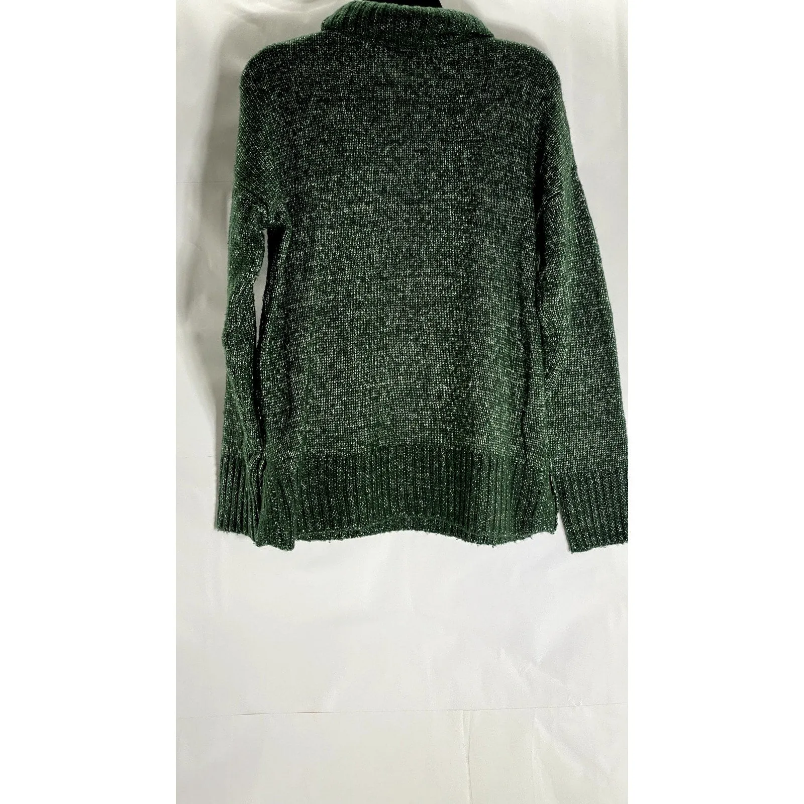 BANANA REPUBLIC Women's Dark Green Knit Mock-Neck Oversized Pullover Sweater SZS
