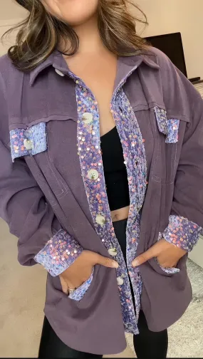 Bella Suede Sequin Shacket