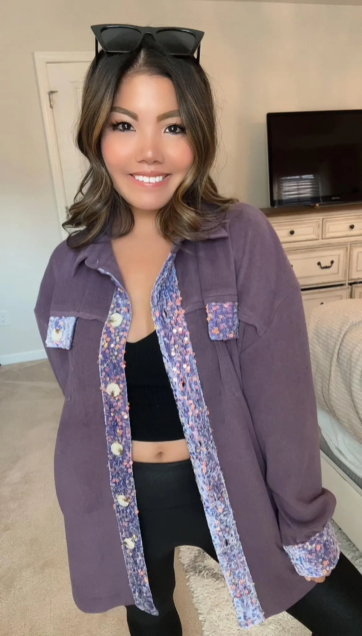 Bella Suede Sequin Shacket
