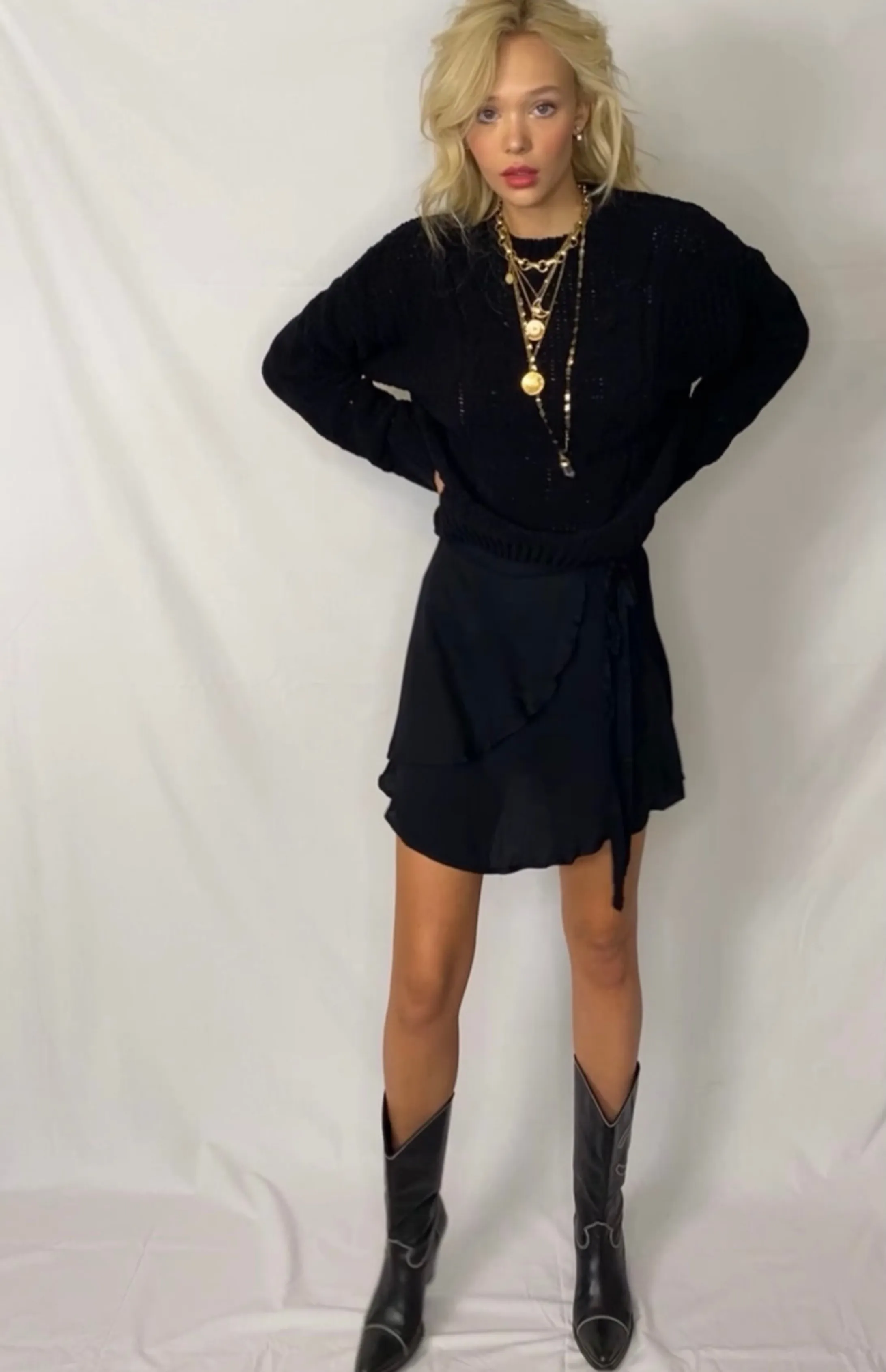 Black Cable Knit Sweater