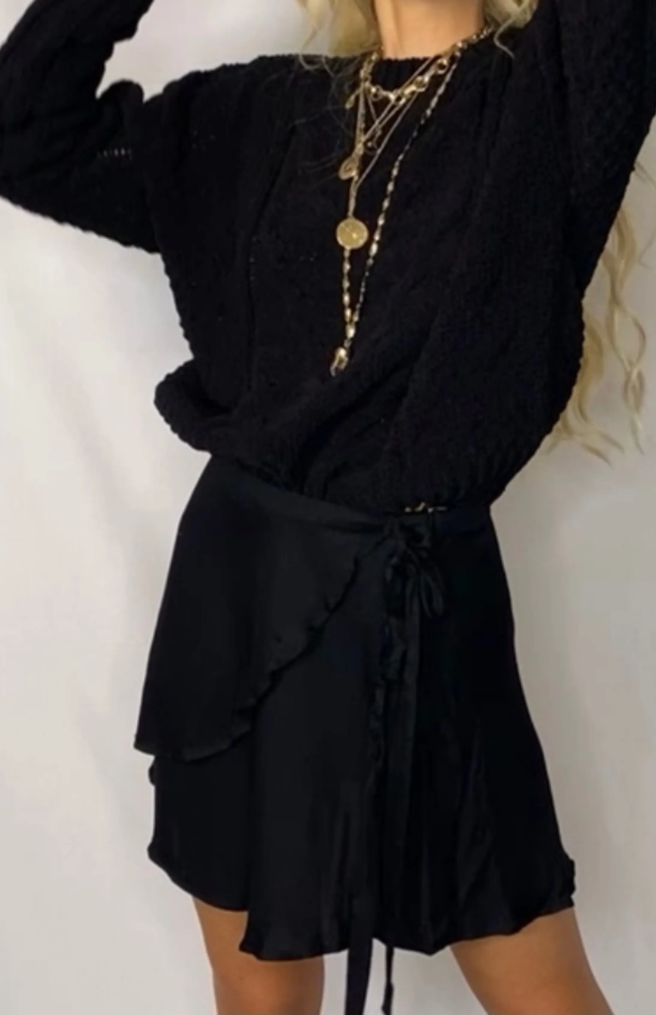 Black Cable Knit Sweater