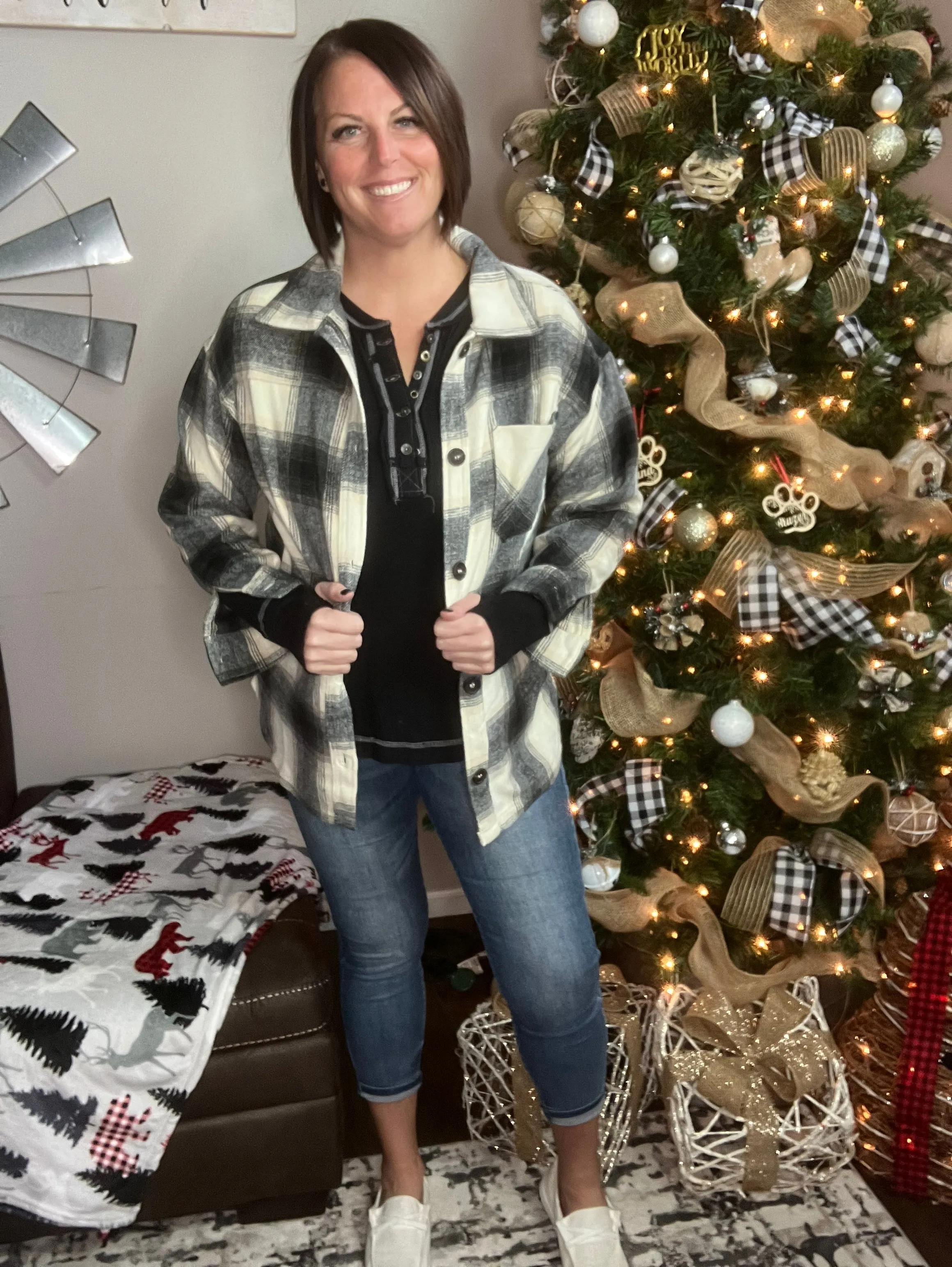 Black Plaid Shacket