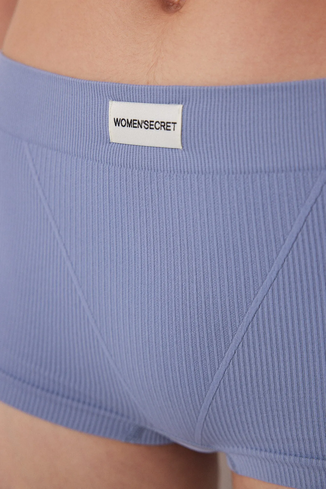 Blue seamless ribbed culottes