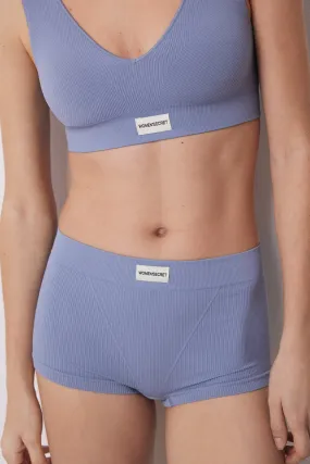 Blue seamless ribbed culottes