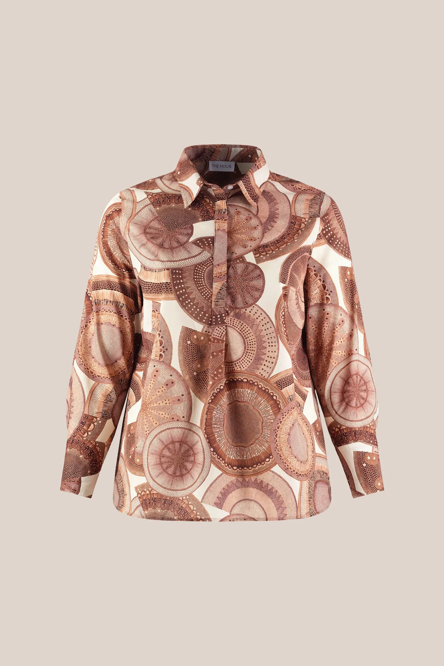 Brown Microscopic Flora Liberty Cotton Shirt