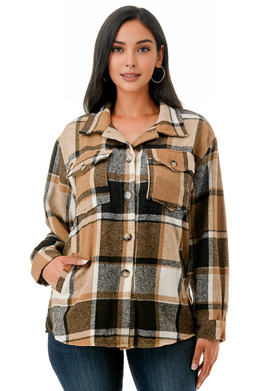 Buttered Toffee Plaid Shacket