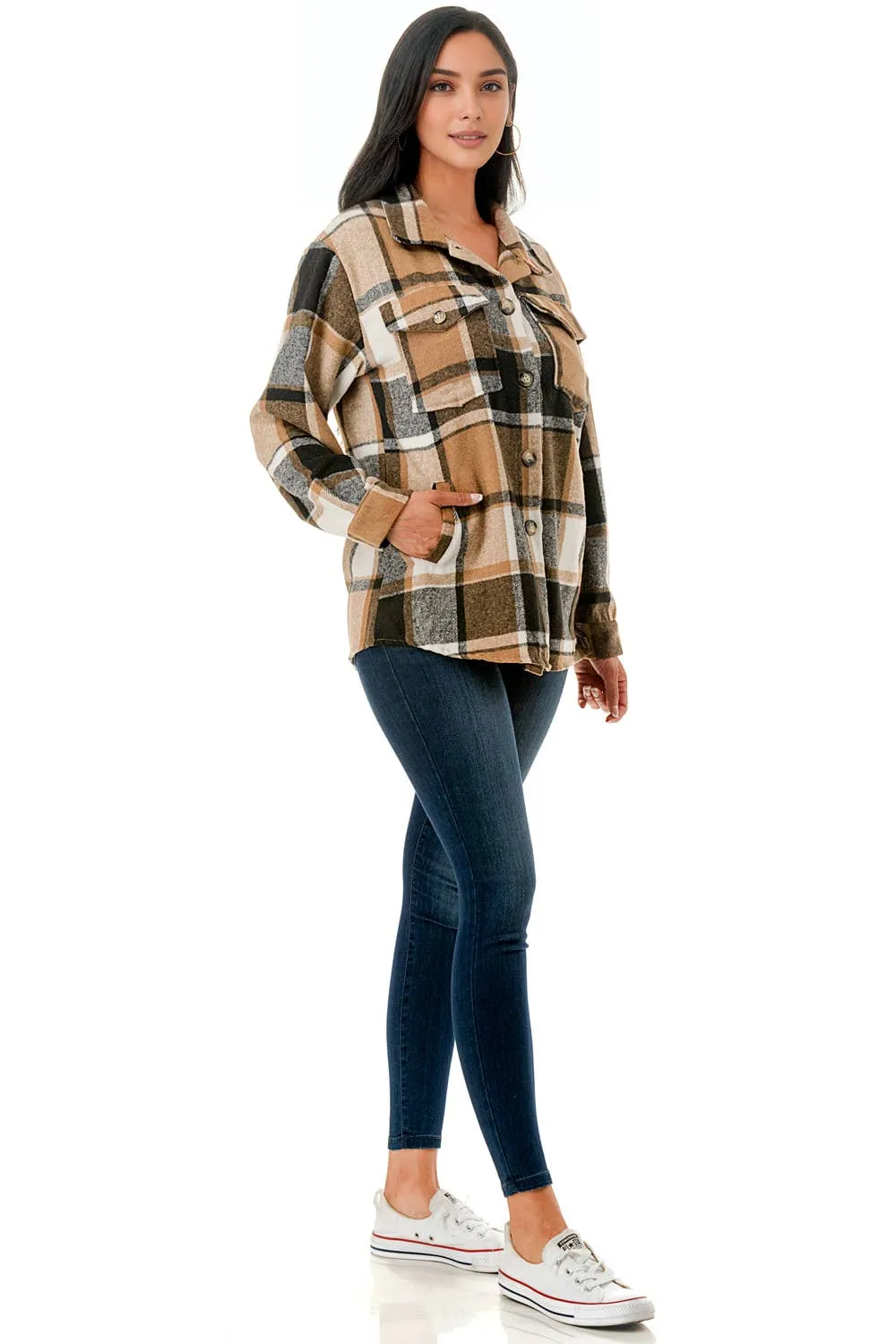 Buttered Toffee Plaid Shacket