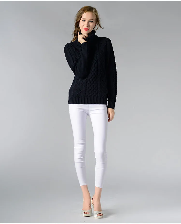 Celina™ - Damen Rollkragenpullover mit langen Ärmeln und Kabelstrick
