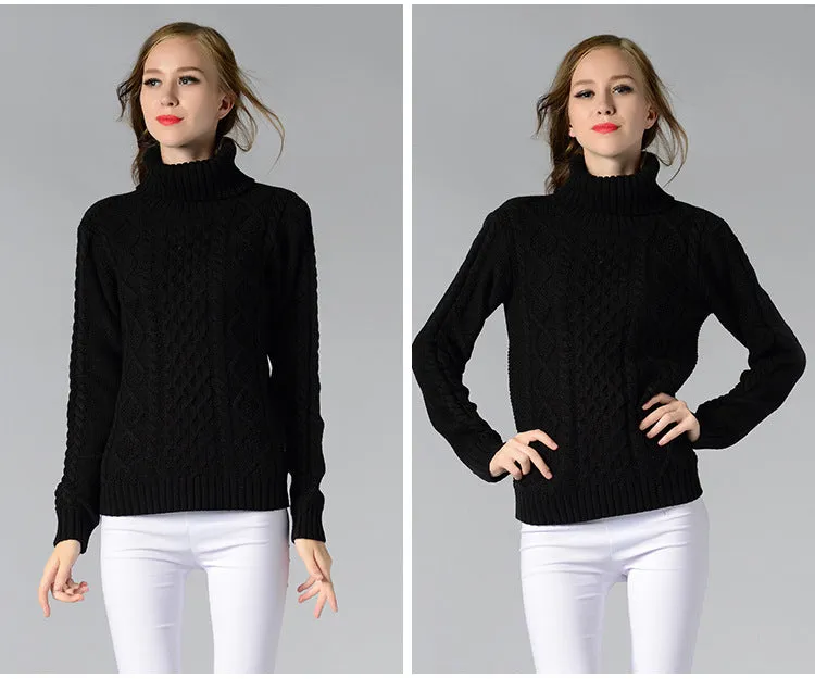 Celina™ - Damen Rollkragenpullover mit langen Ärmeln und Kabelstrick