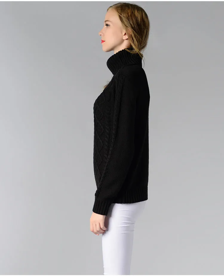 Celina™ - Damen Rollkragenpullover mit langen Ärmeln und Kabelstrick
