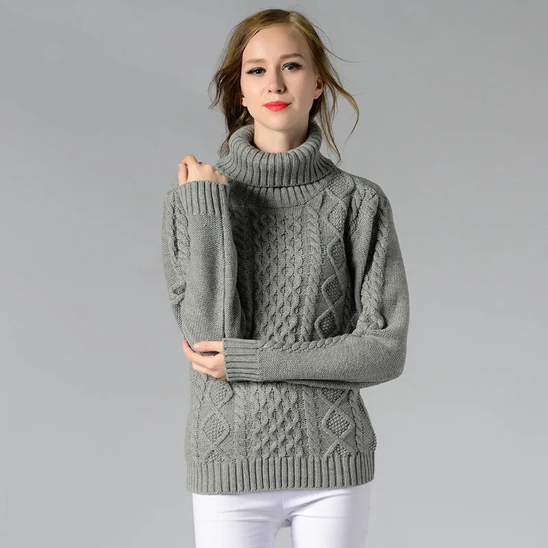 Celina™ - Damen Rollkragenpullover mit langen Ärmeln und Kabelstrick