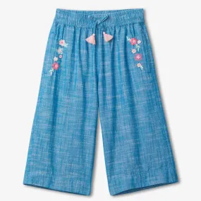 Chambray Cropped Culottes
