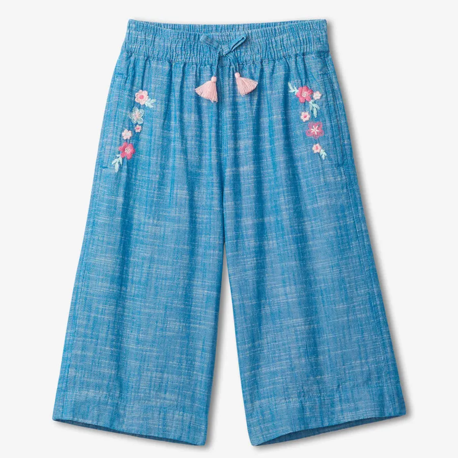 Chambray Cropped Culottes