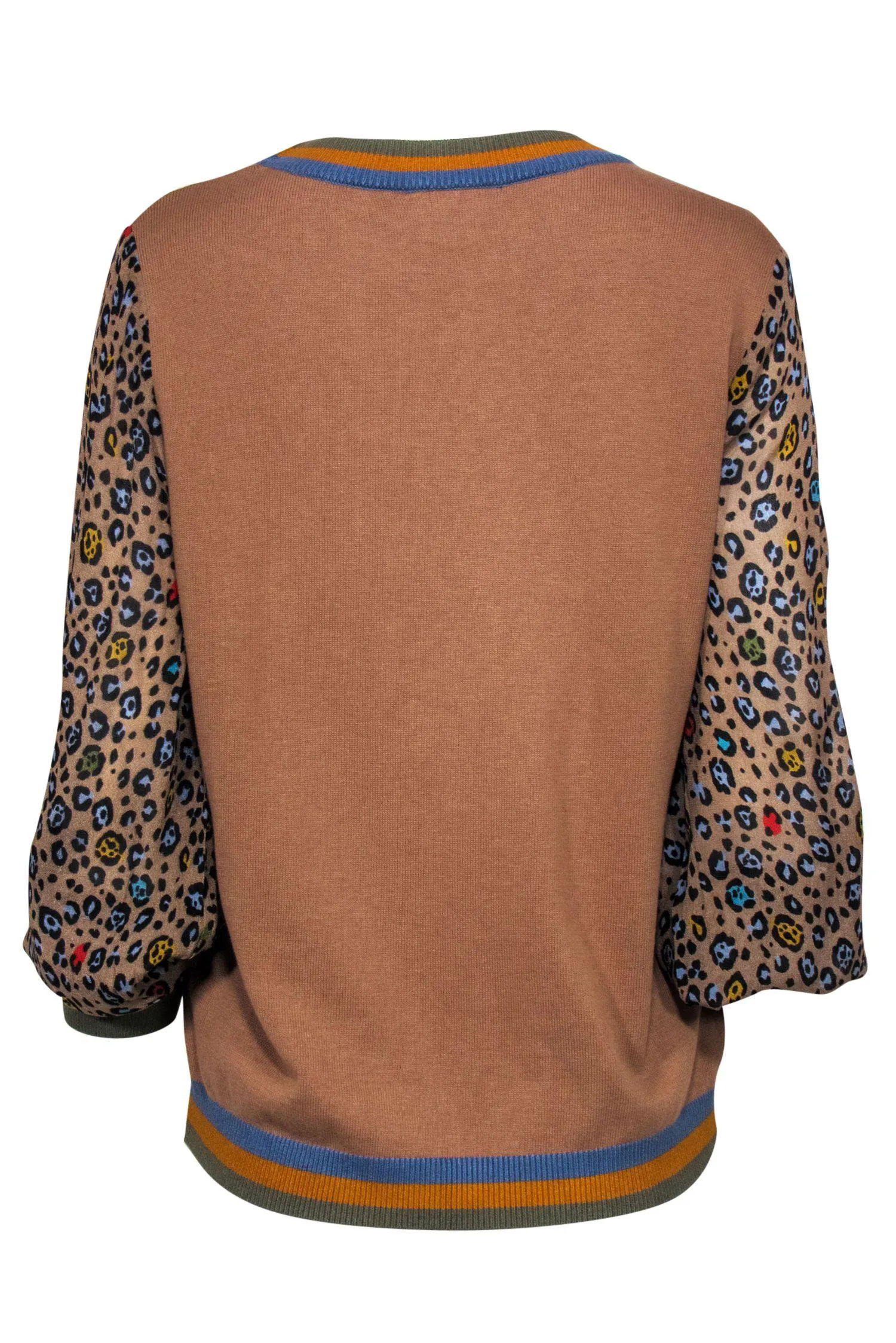 Conditions Apply by Anthropologie - Brown Leopard Patterned Sweater Sz L