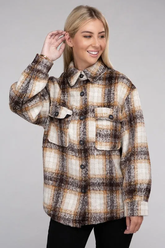 Cozy Plaid Flannel Shacket choice of colors