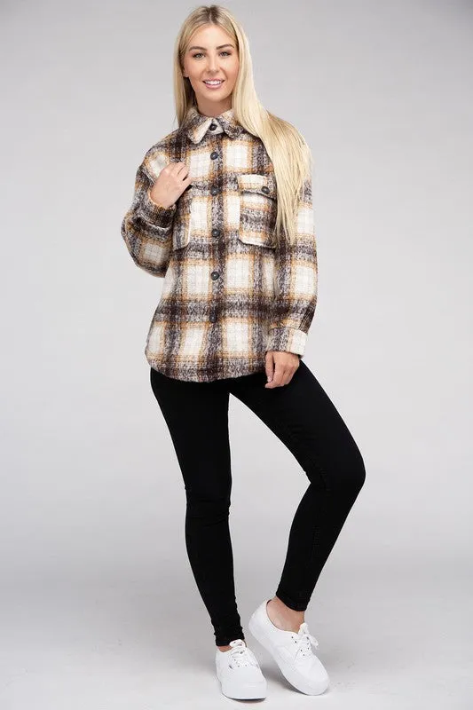 Cozy Plaid Flannel Shacket choice of colors