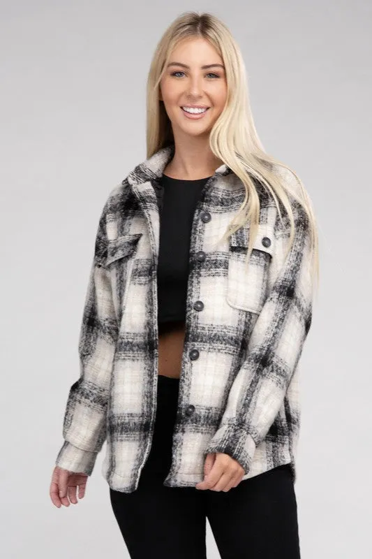 Cozy Plaid Flannel Shacket choice of colors