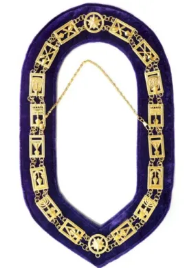 Cryptic Mason - Royal & Select Chain Collar - Gold/Silver On Purple   Free Case