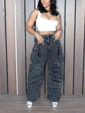 Denim Cargo Jeans