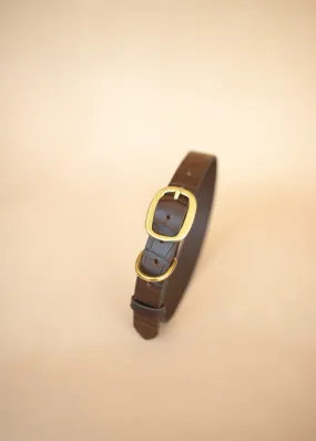 Embossed Dog Collar - Croc Print - 25mm - Dark Brown
