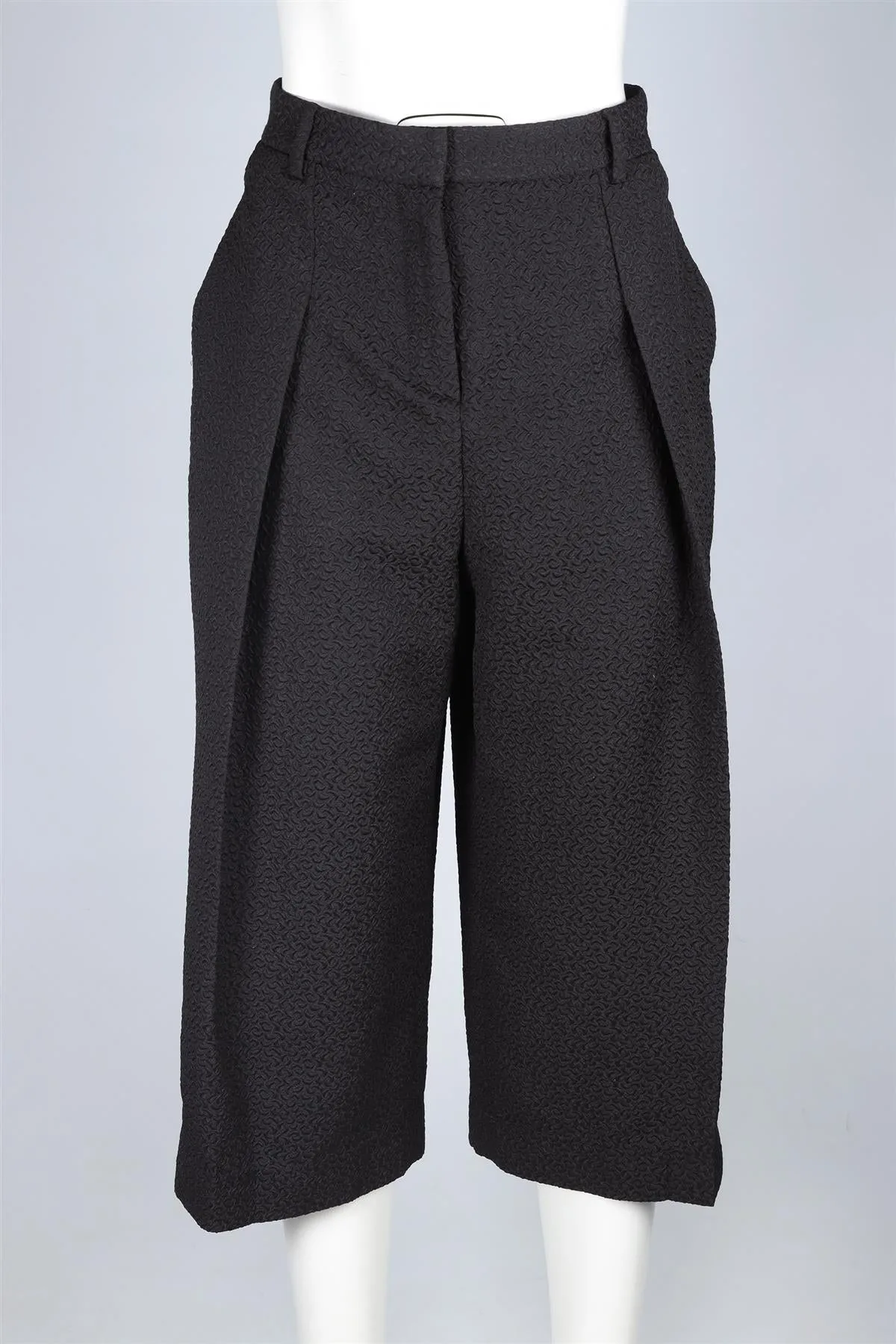 ERDEM BLACK SATIN CULOTTES UK 14