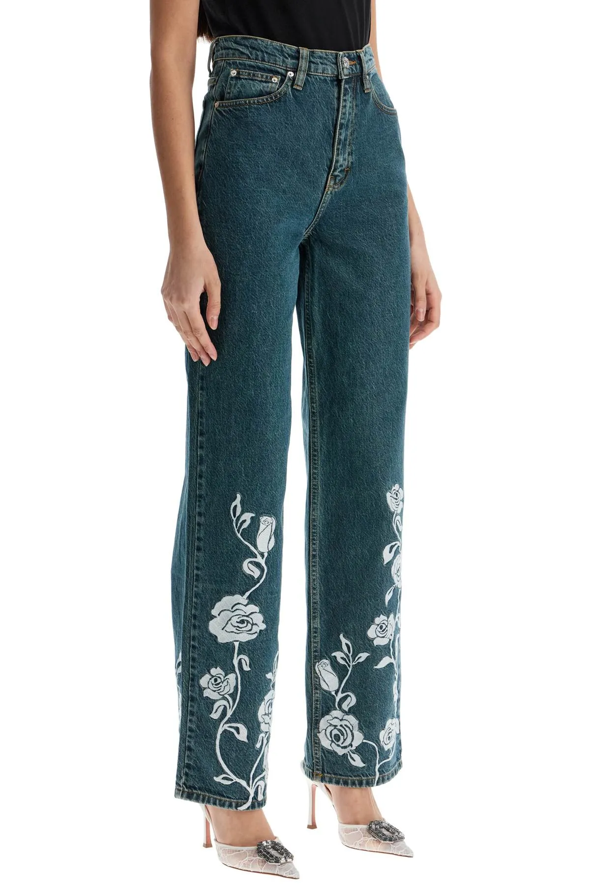 Floral Embroidered Jeans