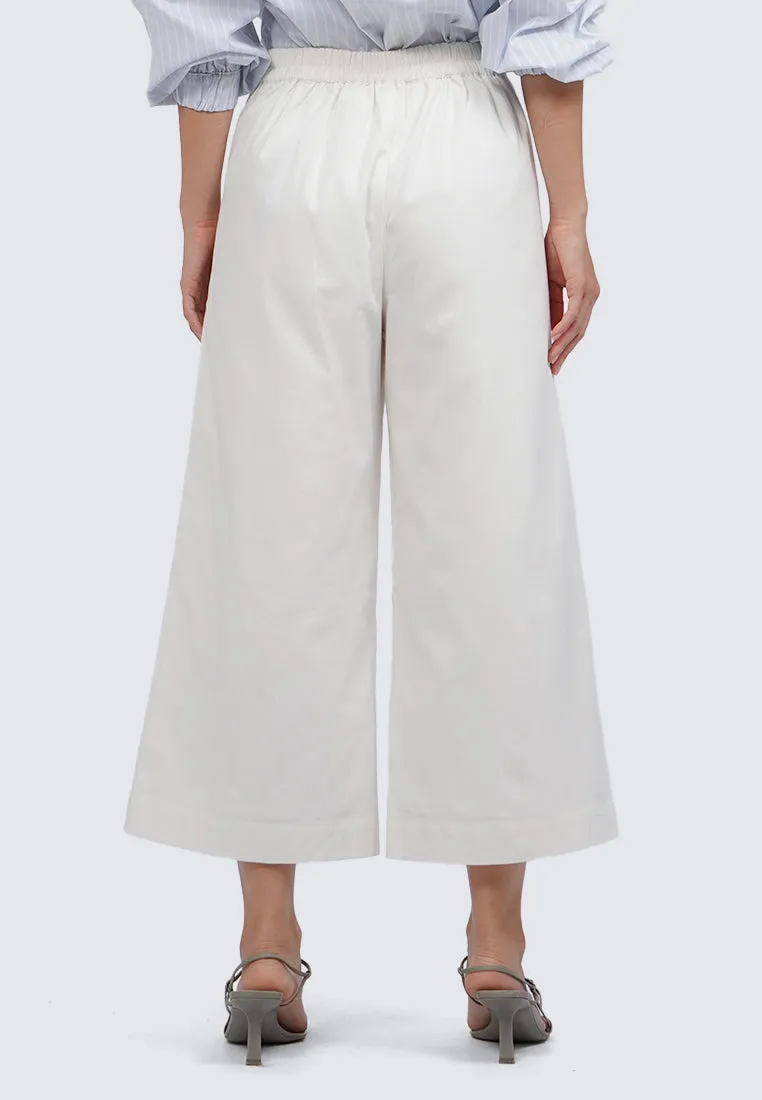 Front Button High Waist Culottes