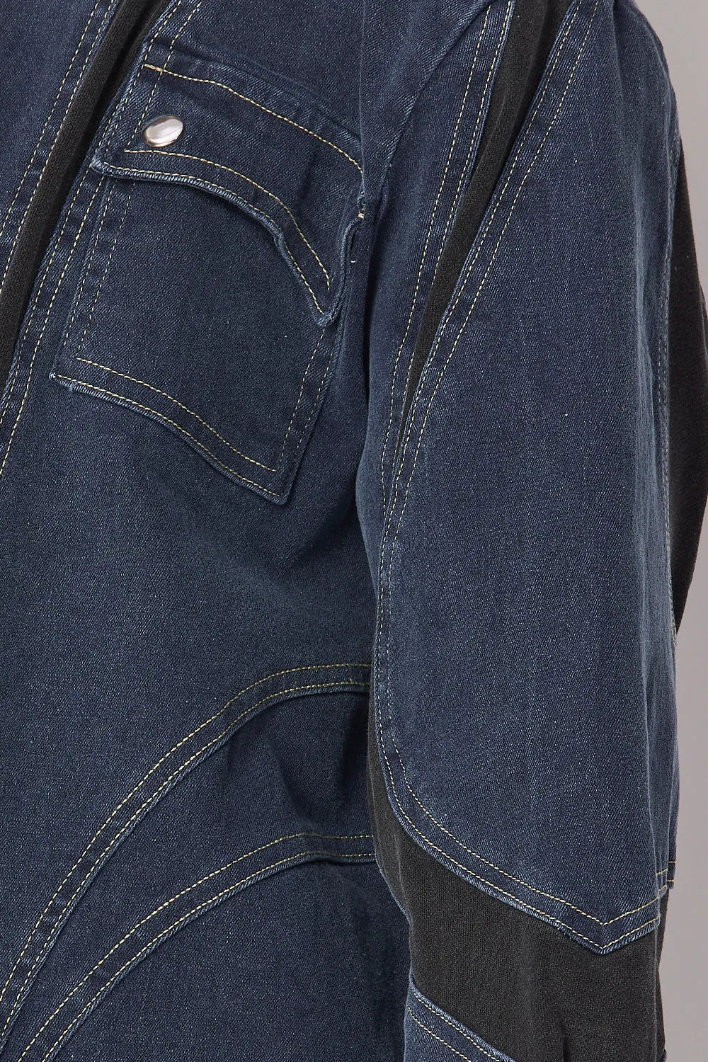 Genesis Contrast Paneled Oversized Denim Shacket