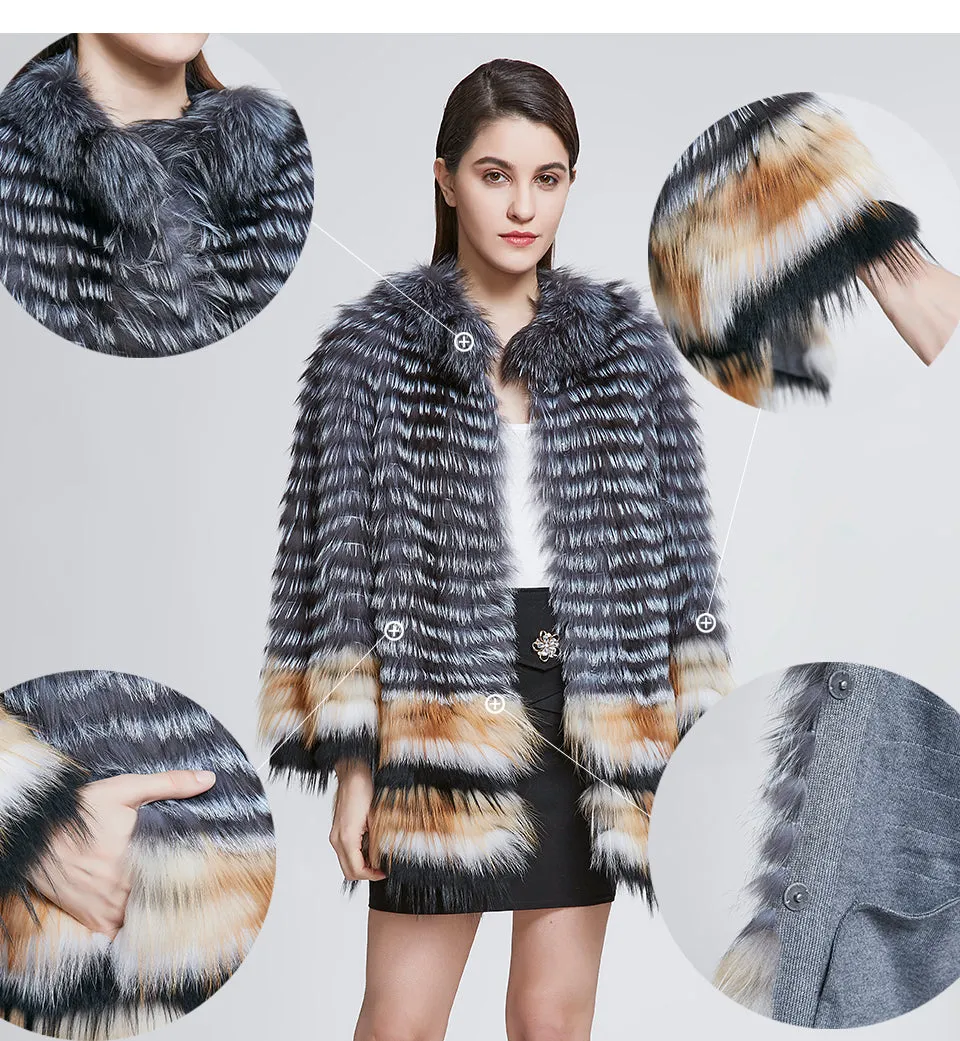 Genuine Fox Fur  Overcoat
