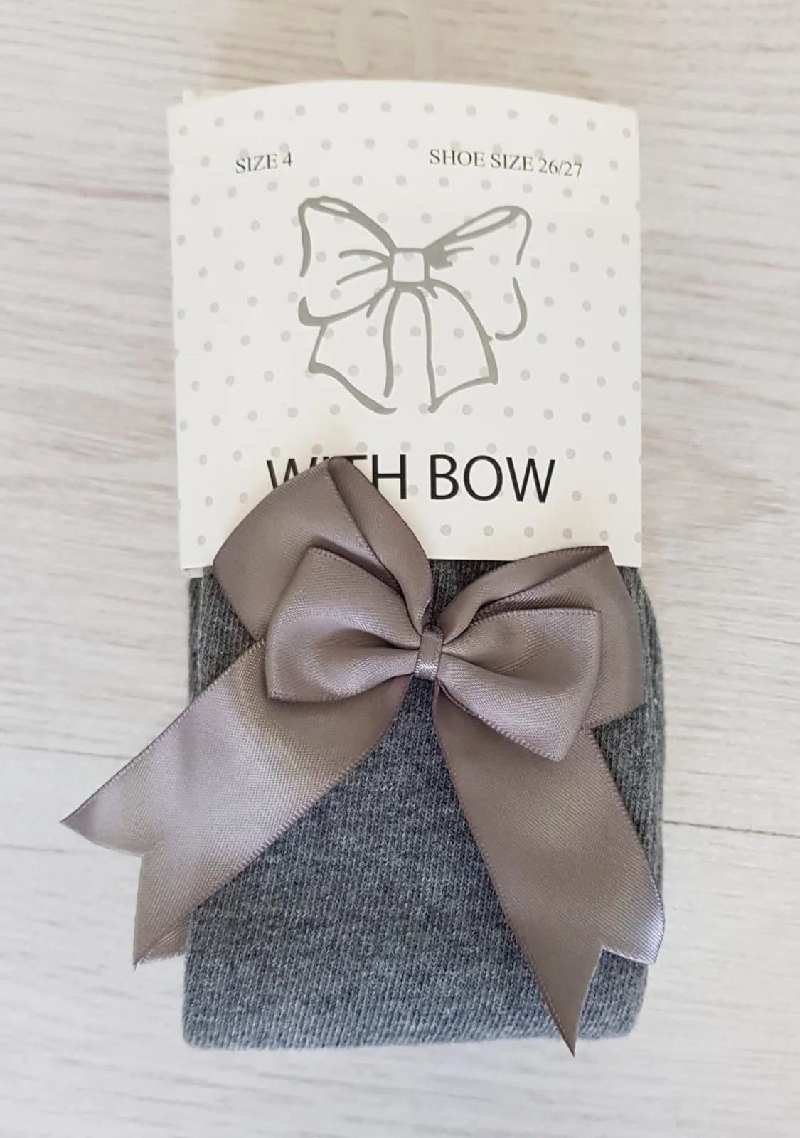 Grey bow tights