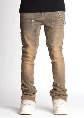 GUAPI Copper Embellished Stacked Denim (COPPER)