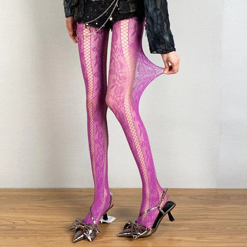 Hollow out lace flower pattern tights
