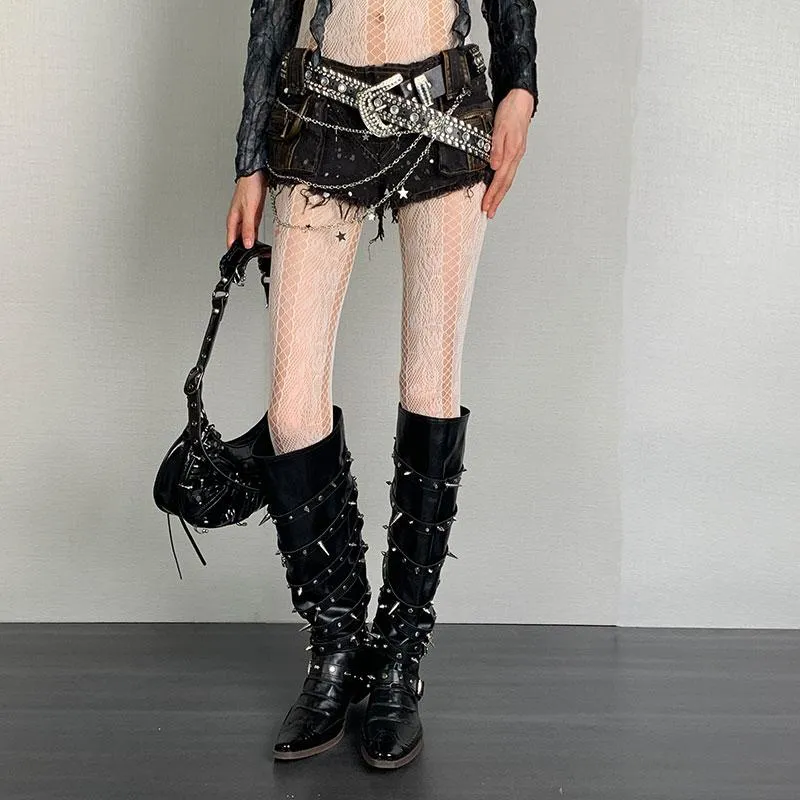 Hollow out lace flower pattern tights