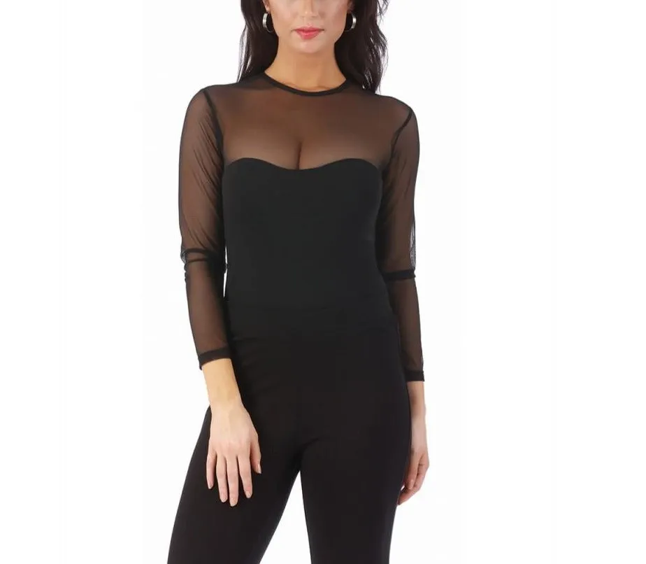 InstantFigure Bodysuit W/Mesh Yoke Long Sleeve 168612 by InstantFigure INC