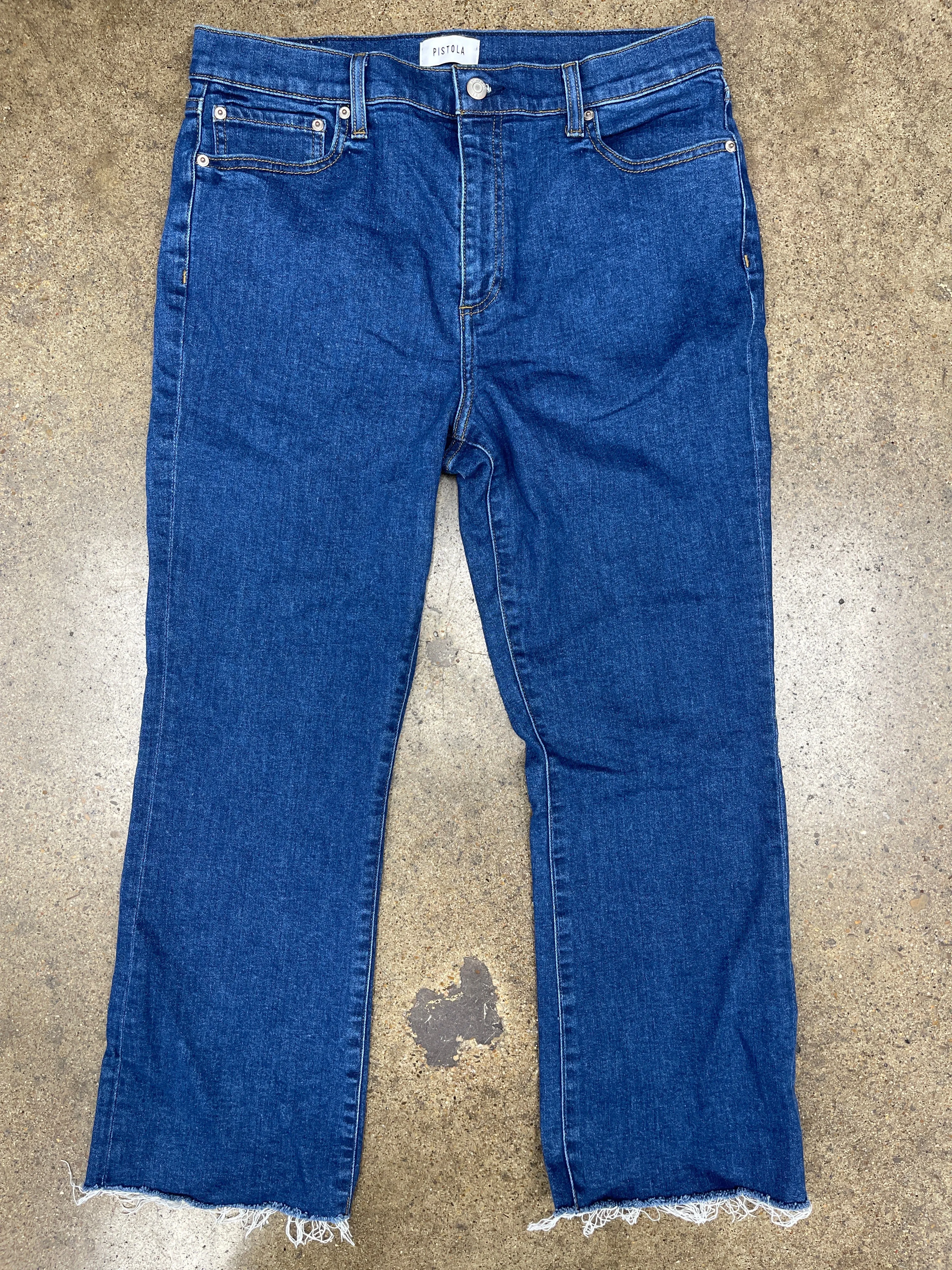 Jeans Straight By Pistola In Blue Denim, Size:12