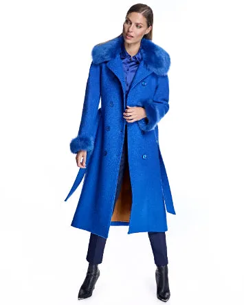 Julia & Stella by Maximilian Fur-Trimmed Wool Coat