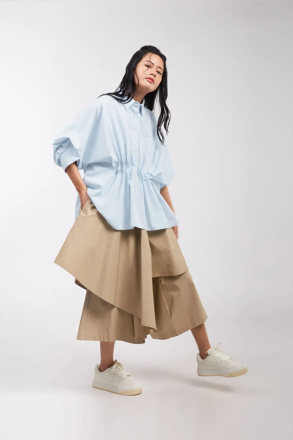 LAYERED CULOTTES WITH ASYMMETRICAL PANELS