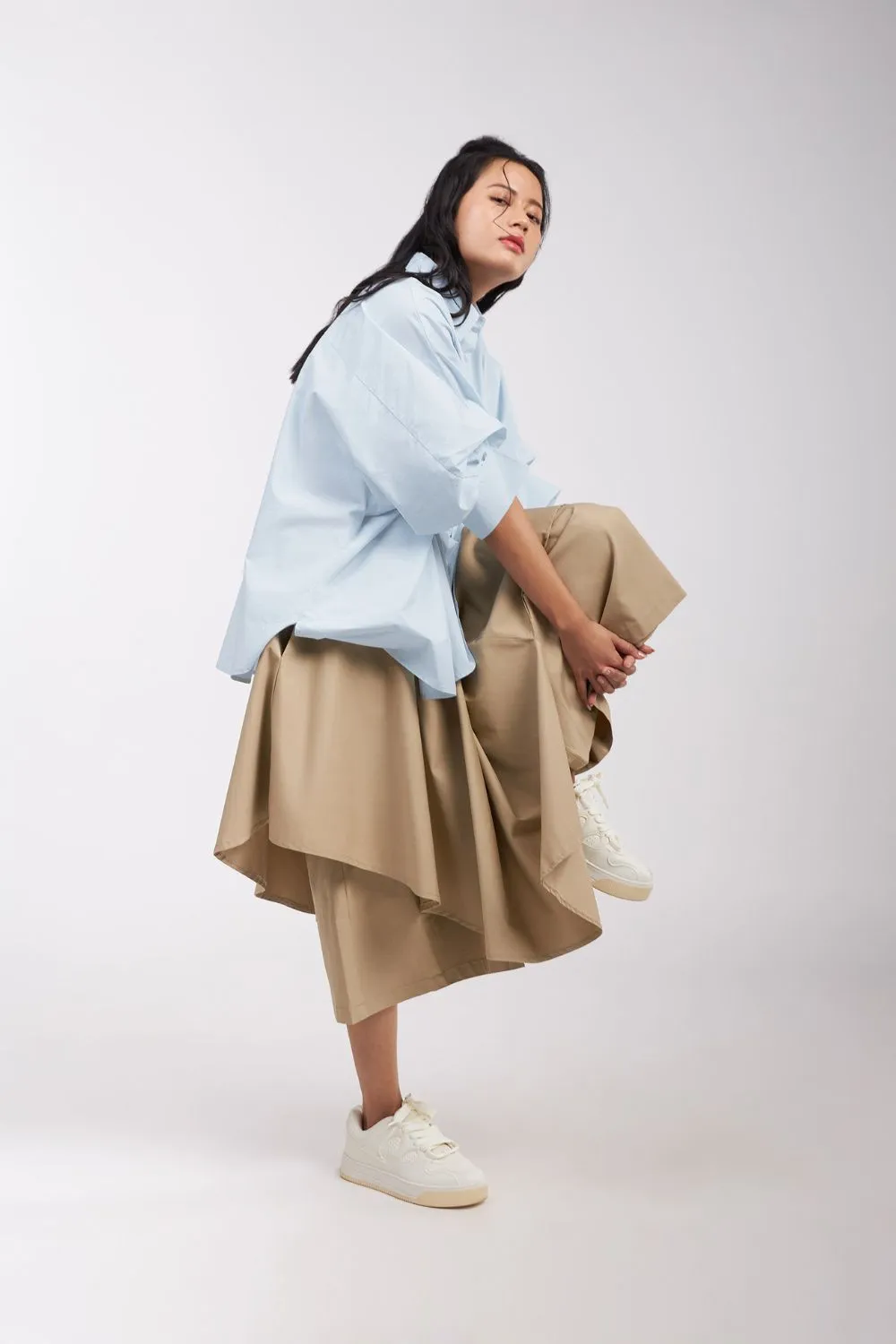 LAYERED CULOTTES WITH ASYMMETRICAL PANELS