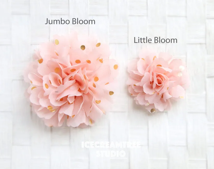 Little Orange Gold Dot Bloom Collar Slide On - Small Flower Collar Accessory