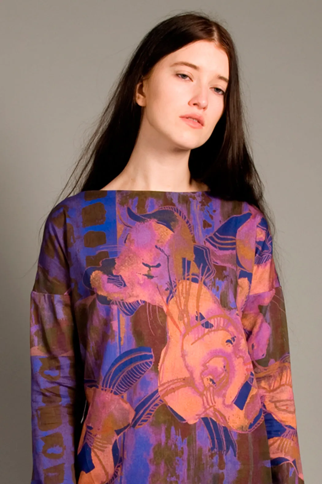 Loose cut Top with Flowers