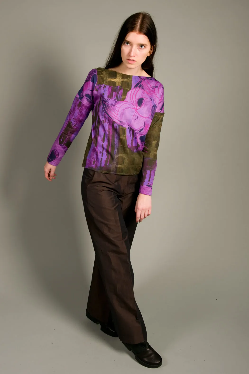 Loose cut Top with Flowers