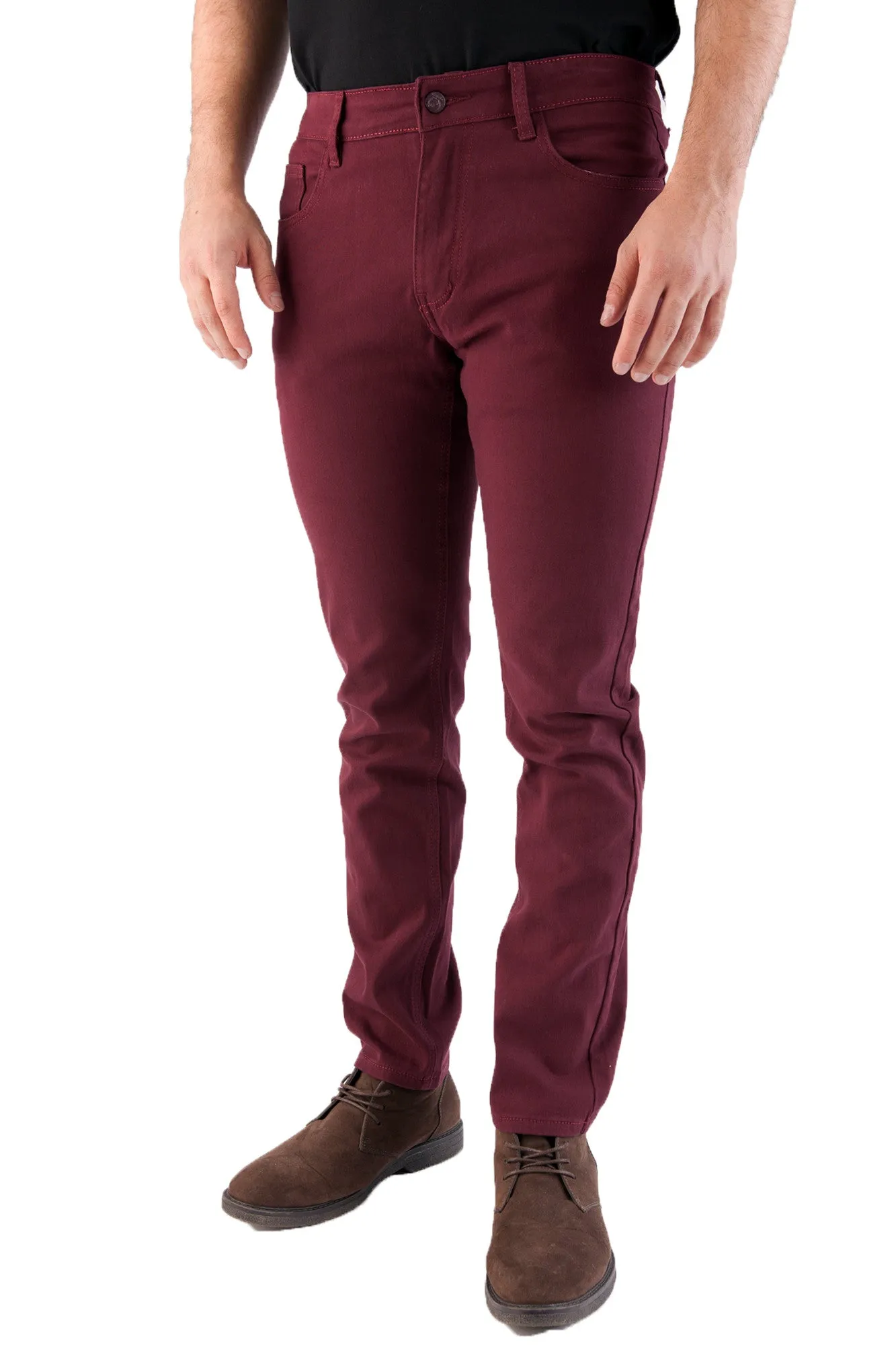 Men's Skinny Stretch Burgundy Jean 714