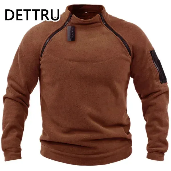 Men's Winter Fleece Zip Pullover - Thick Lamb Sweatshirt