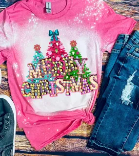 Merry All The Way Bleached Tee